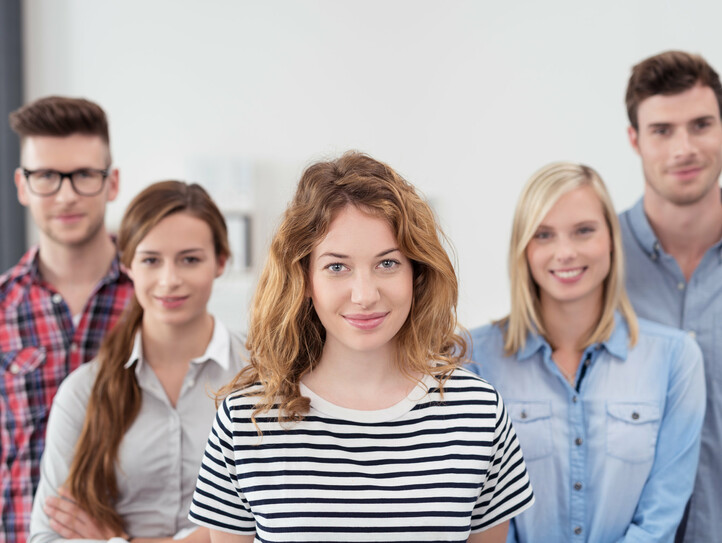 Five Young Business People Smiling at the Camera